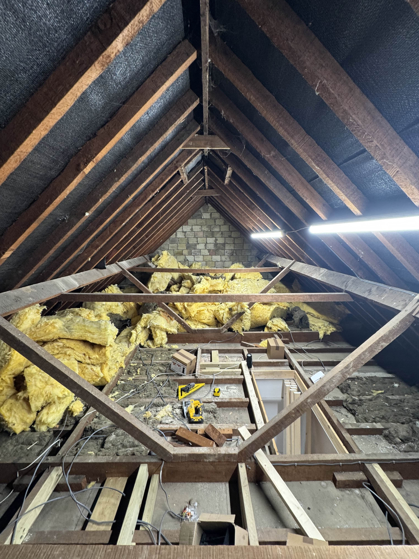 Essex loft before boarding installation